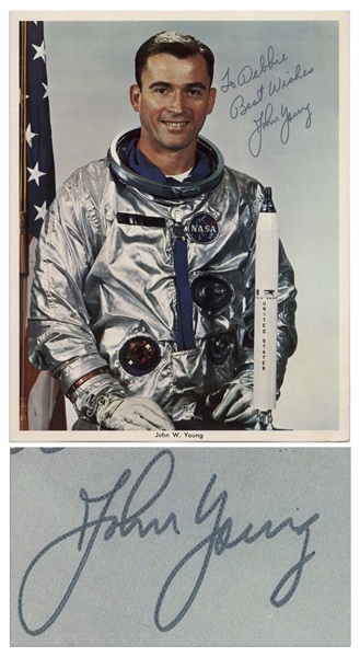 Apollo 16 Moonwalker John Young 8'' x 10'' Signed Photo